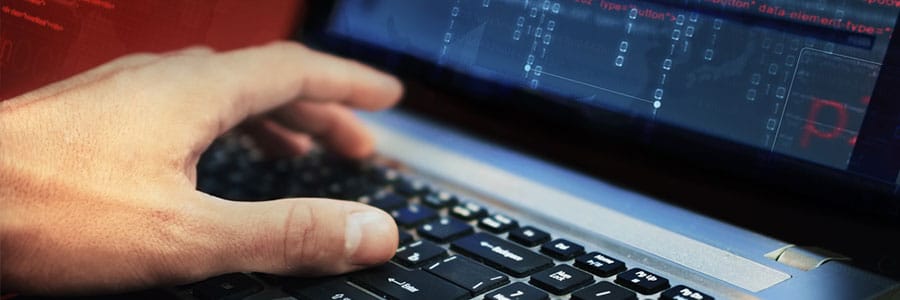 Person using security features on a computer