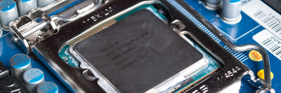 Close up of a the internal parts of a computer