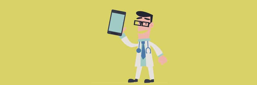Doctor holding a tablet