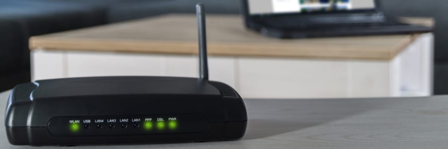 WiFi router sitting on a table