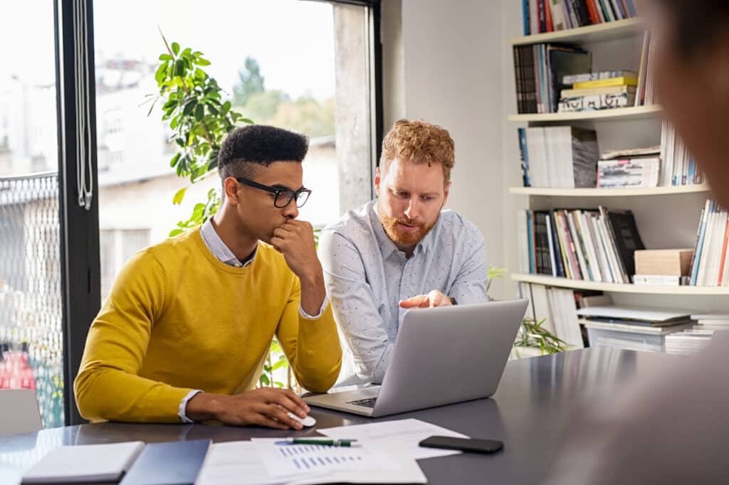 employee being taught about cyber security in the workplace