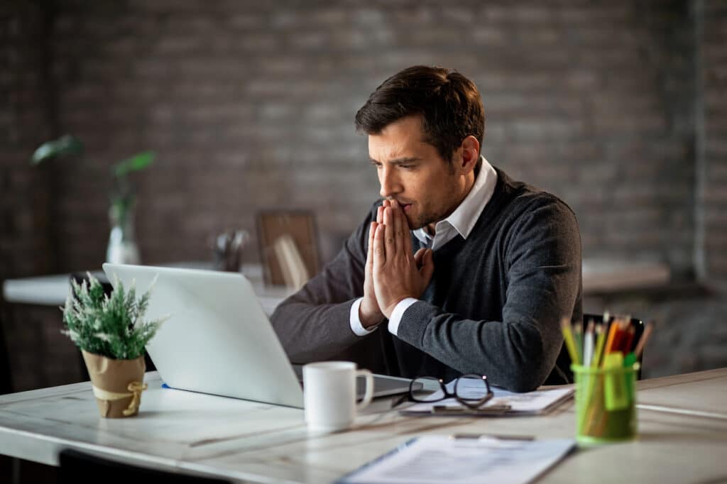 bank employee protecting against business email compromise