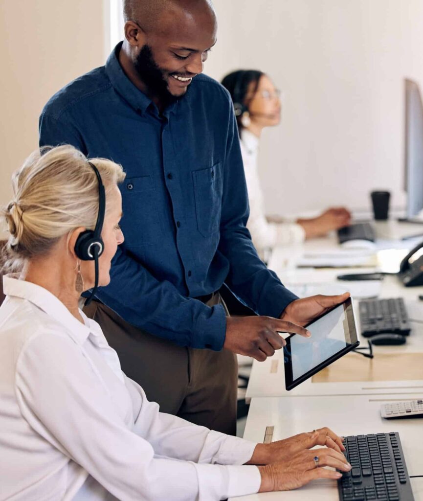 Voip agent working on a call