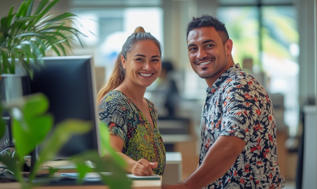 employees discussing financial it solutions